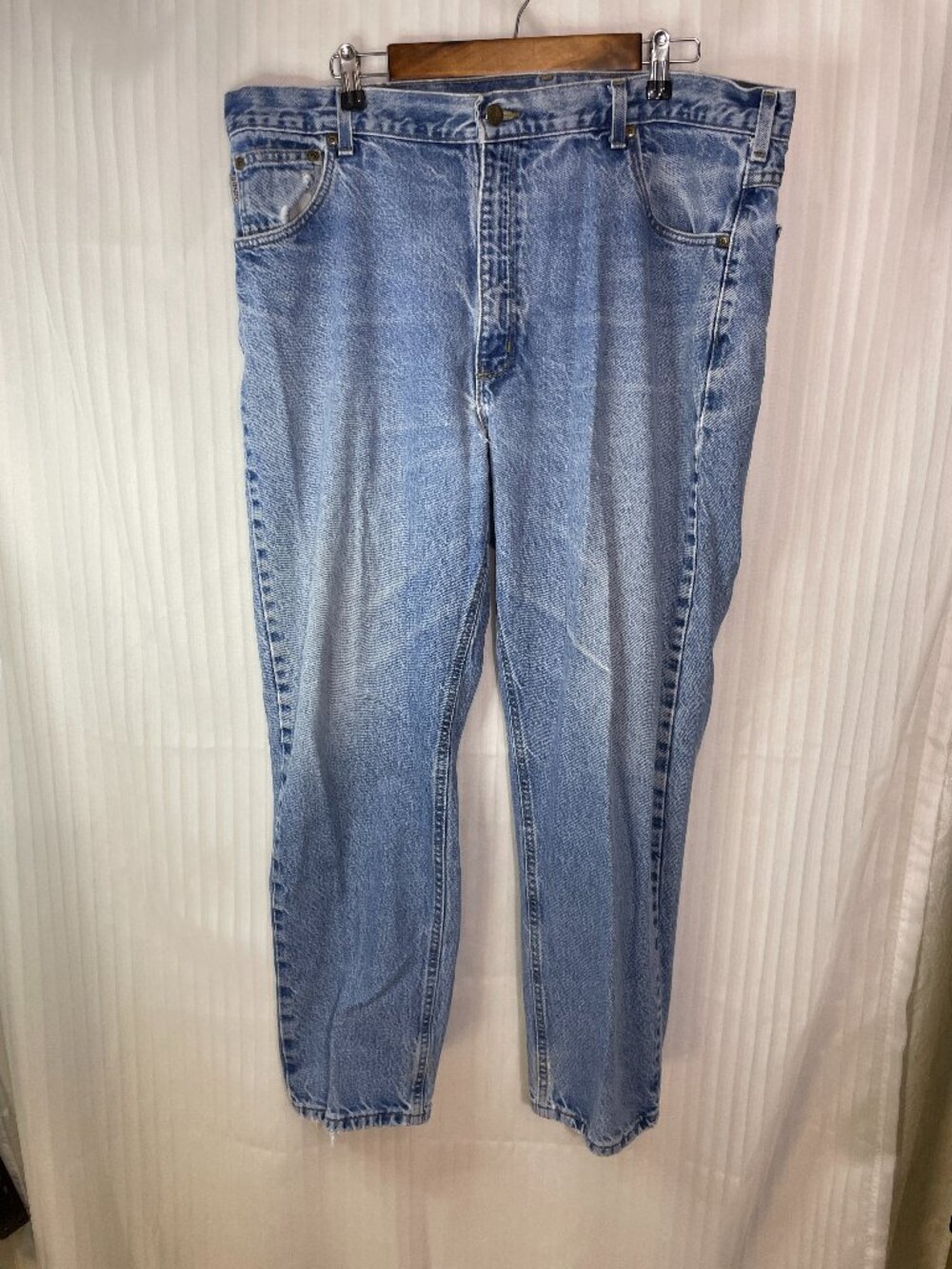 Carhartt B18 DST Traditional Fit Jeans Men's 42x30 Light Wash Denim Made Mexico